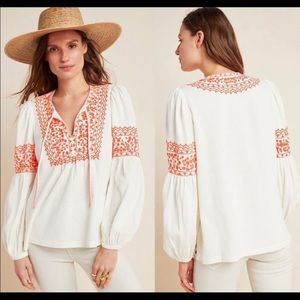 Anthropologie Bohemian embroidered blouse